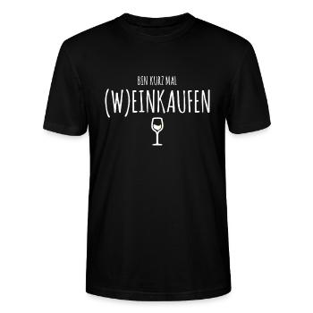 Bin Kurz Mal Weinkaufen Weißwein - Stanley/Stella Unisex Bio-T-Shirt CRAFTER - Schwarz - Vorne - Alina (178cm) & Michal (187cm)