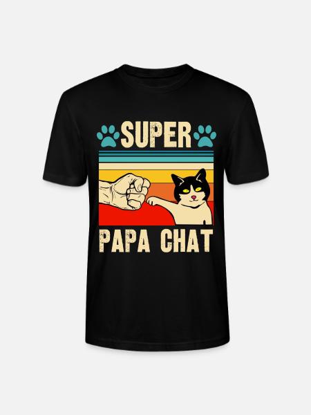 super papa chat - T-shirt bio CRAFTER Stanley Stella Unisexe - noir