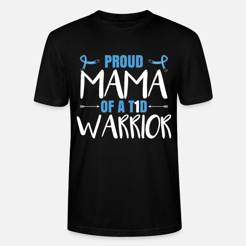 Stolze Mama eines T1D-Kriegers - Stanley/Stella Unisex Bio-T-Shirt CRAFTER - Schwarz