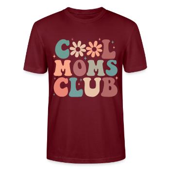 Cool Moms Club Drôle Rétro Groovy Maman Maman - T-shirt bio CRAFTER Stanley Stella Unisexe - bordeaux - Devant - Alina (178cm) & Michal (187cm)