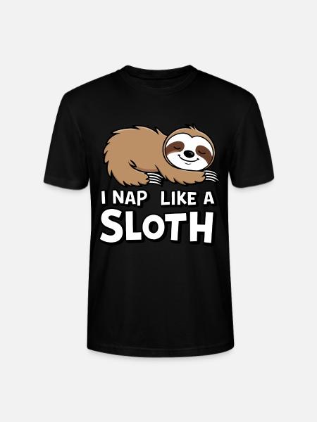 Sloth Sloths Sleeping Lazy - Stanley/Stella CRAFTER Unisex Organic T-Shirt - black