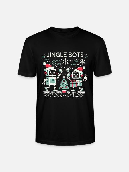 Jingle Bots - Weihnachtsroboter mit Binärcode - Stanley/Stella Unisex Bio-T-Shirt CRAFTER - Schwarz