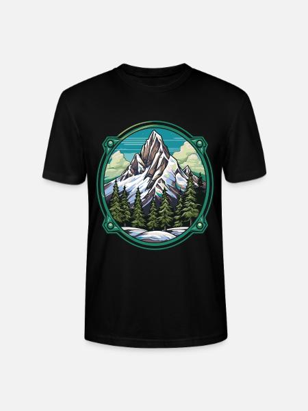 Mountains Winter Nature - Stanley/Stella CRAFTER Unisex Organic T-Shirt - black