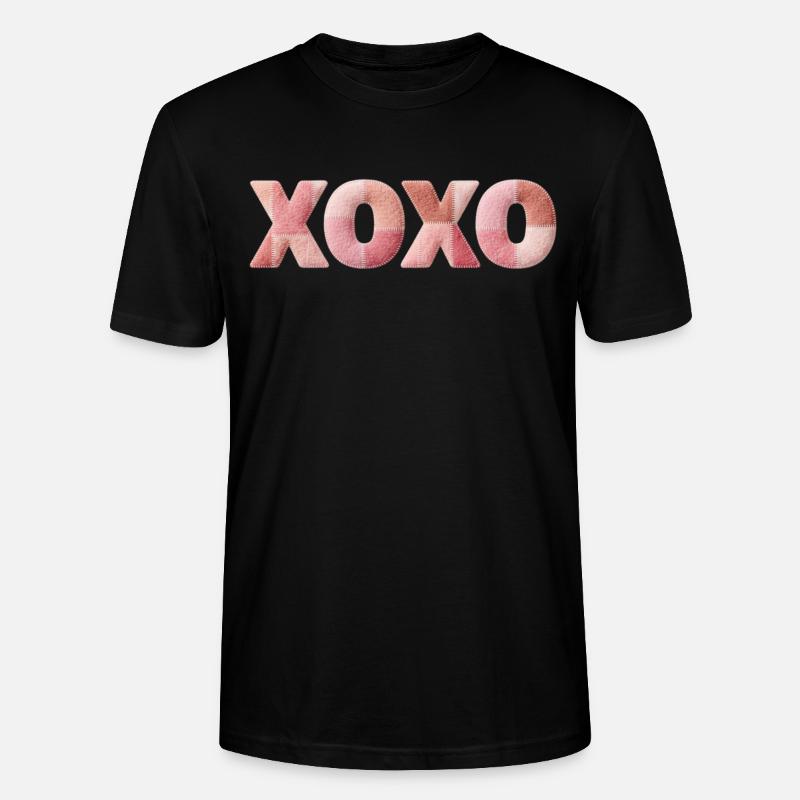 XOXO Patchwork Spruch Kuss Umarmung - Stanley/Stella Unisex Bio-T-Shirt CRAFTER - Schwarz