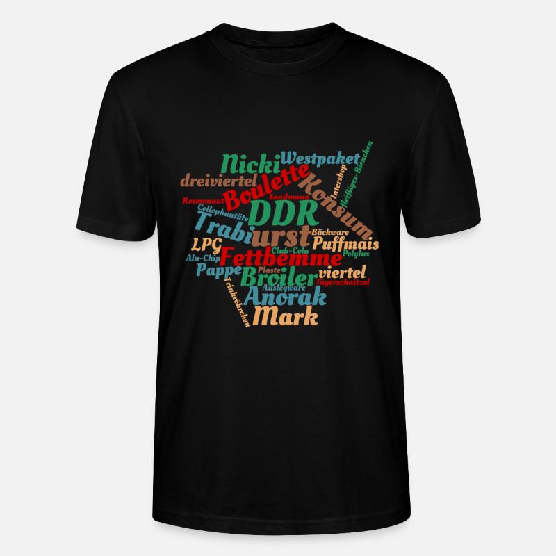 DDR Ostalgie Wörtersammlung - Stanley/Stella Unisex Bio-T-Shirt CRAFTER - Schwarz