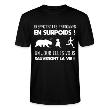Personnes en surpoids Idée cadeau humour noir - T-shirt bio CRAFTER Stanley Stella Unisexe - noir - Devant - Alina (178cm) & Michal (187cm)
