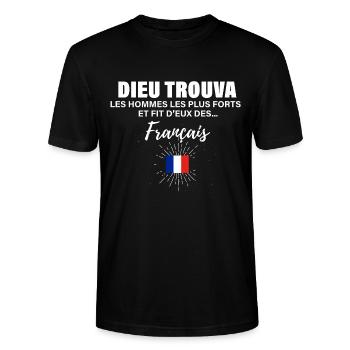 Français de Dieu - T-shirt bio CRAFTER Stanley Stella Unisexe - noir - Devant - Alina (178cm) & Michal (187cm)