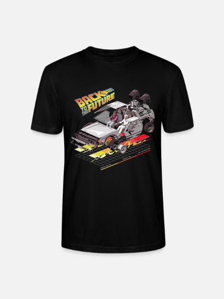 Powrót do wehikułu czasu przyszłości Delorean - Ekologiczna koszulka typu unisex Stanley/Stella CRAFTER - czarny