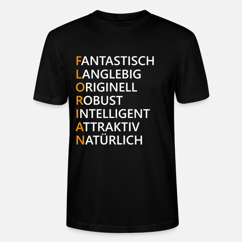 Florian Name Geschenk - Stanley/Stella Unisex Bio-T-Shirt CRAFTER - Schwarz