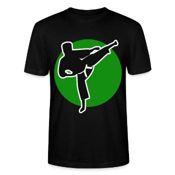 Karate Free Time Gift Karateka Combat Sport - Stanley/Stella CRAFTER Unisex Organic T-Shirt - black - Front - Alina (178cm) & Michal (187cm)