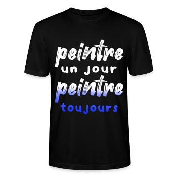PEINTRE un jours PEINTURE HUMOUR CITATION DRÖLE - T-shirt bio CRAFTER Stanley Stella Unisexe - noir - Devant - Alina (178cm) & Michal (187cm)