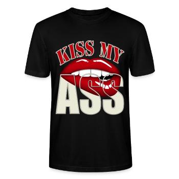 Embrasse mon cul - T-shirt bio CRAFTER Stanley Stella Unisexe - noir - Devant - Alina (178cm) & Michal (187cm)