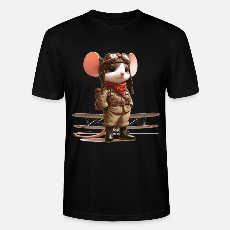 Pilote de souris mignon - T-shirt bio CRAFTER Stanley Stella Unisexe - noir