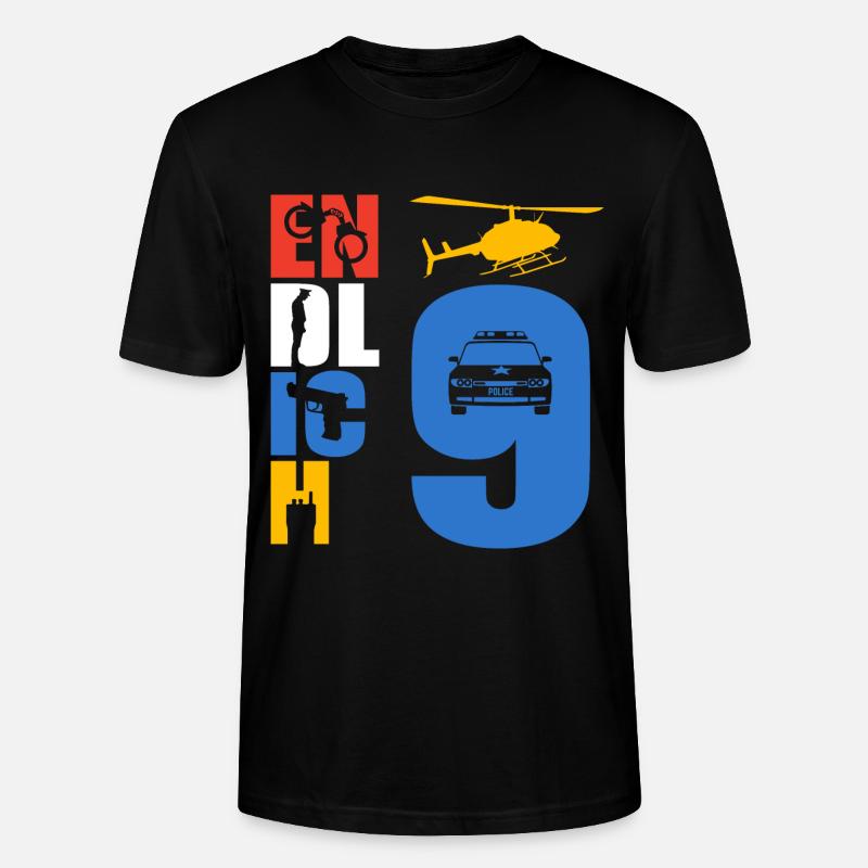 Endlich 9 Polizei - Stanley/Stella Unisex Bio-T-Shirt CRAFTER - Schwarz