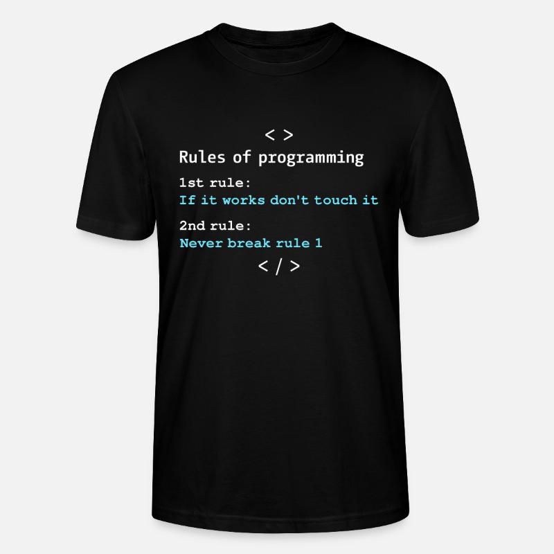 Règles de programmation - T-shirt bio CRAFTER Stanley Stella Unisexe - noir