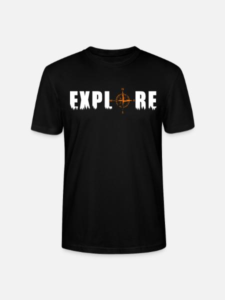 Explore motif with a compass - Stanley/Stella CRAFTER Unisex Organic T-Shirt - black