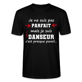 cadeau marrant danseur danse homme parfait - T-shirt bio CRAFTER Stanley Stella Unisexe - noir - Devant - Alina (178cm) & Michal (187cm)