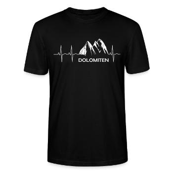 Dolomites - T-shirt bio CRAFTER Stanley Stella Unisexe - noir - Devant - Alina (178cm) & Michal (187cm)
