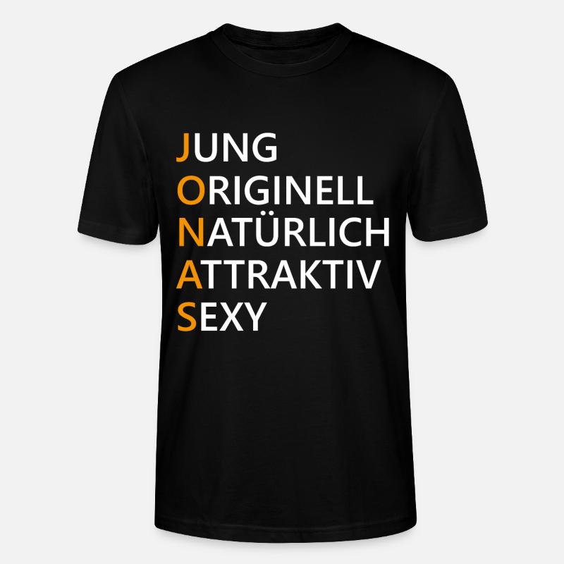 Jonas Name Geschenk - Stanley/Stella Unisex Bio-T-Shirt CRAFTER - Schwarz