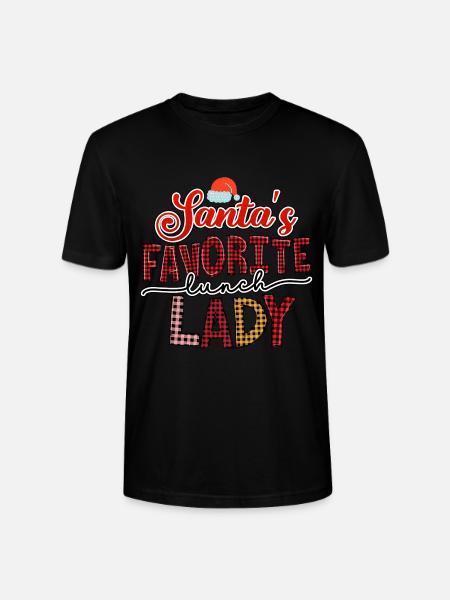 Santa's Favorite Lunch Lady - Stanley/Stella CRAFTER Unisex Organic T-Shirt - black