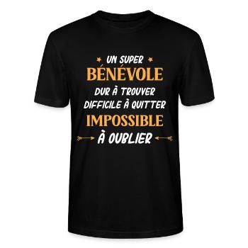 Super bénévole - T-shirt bio CRAFTER Stanley Stella Unisexe - noir - Devant - Alina (178cm) & Michal (187cm)