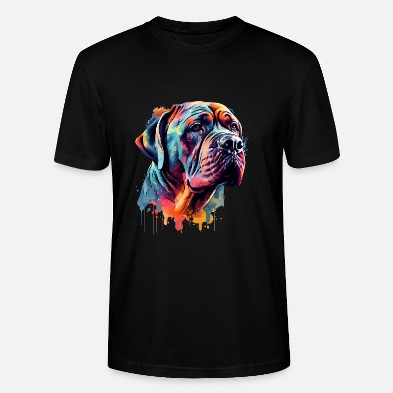 Bunter Mastiff Hund - Stanley/Stella Unisex Bio-T-Shirt CRAFTER - Schwarz
