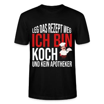 Leg das Rezept weg Ich bin Koch und kein Apotheker - Stanley/Stella Unisex Bio-T-Shirt CRAFTER - Schwarz - Vorne - Alina (178cm) & Michal (187cm)