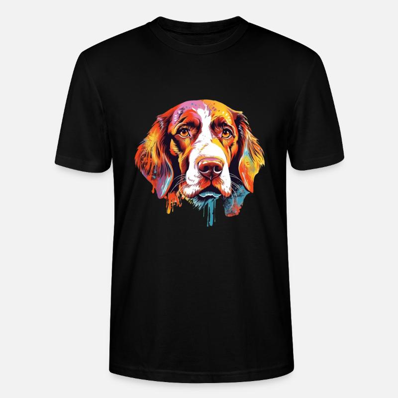 Bunter Epagneul Breton - Stanley/Stella Unisex Bio-T-Shirt CRAFTER - Schwarz