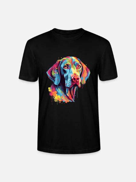 Bunter Weimaraner - Stanley/Stella Unisex Bio-T-Shirt CRAFTER - Schwarz