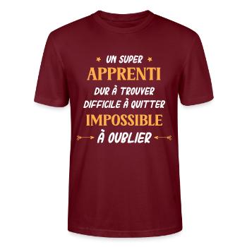 Super apprenti - T-shirt bio CRAFTER Stanley Stella Unisexe - bordeaux - Devant - Alina (178cm) & Michal (187cm)