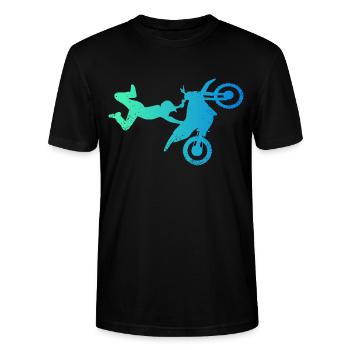 Motocross Supermotard Moto Sport Automobile - T-shirt bio CRAFTER Stanley Stella Unisexe - noir - Devant - Alina (178cm) & Michal (187cm)