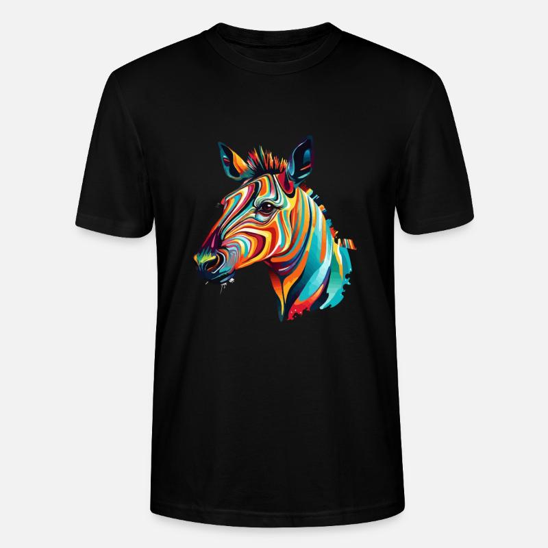 Buntes Okapi Farbkleckse Farbspritzer - Stanley/Stella Unisex Bio-T-Shirt CRAFTER - Schwarz