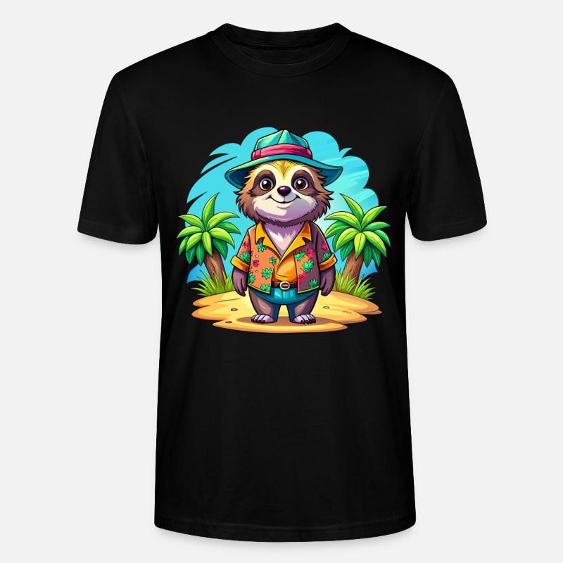 Süßes Urlaubsfaultier - Stanley/Stella Unisex Bio-T-Shirt CRAFTER - Schwarz