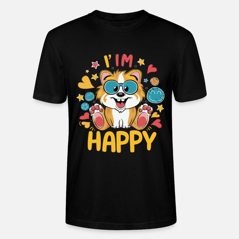 Ich bin glücklich - Stanley/Stella Unisex Bio-T-Shirt CRAFTER - Schwarz