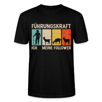 Ziegen Führungskraft Ziegenbock Landwirt Ziege - Stanley/Stella Unisex Bio-T-Shirt CRAFTER - Schwarz - Vorne - Alina (178cm) & Michal (187cm)