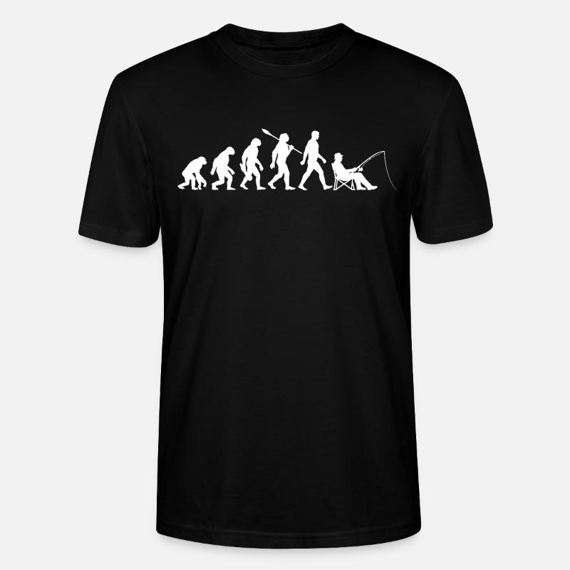 Evolution - Angler, Angeln Geschenk - Stanley/Stella Unisex Bio-T-Shirt CRAFTER - Schwarz
