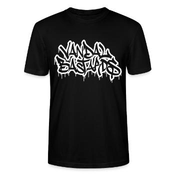 Vandal Bastards WHITE - T-shirt bio CRAFTER Stanley Stella Unisexe - noir - Devant - Alina (178cm) & Michal (187cm)