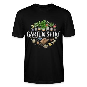 Garten Shirt - Stanley/Stella Unisex Bio-T-Shirt CRAFTER - Schwarz - Vorne - Alina (178cm) & Michal (187cm)
