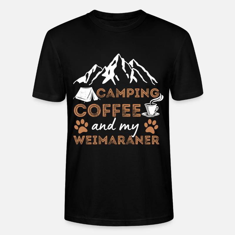 Weimaraner Kaffee Camping Hund Cafe - Stanley/Stella Unisex Bio-T-Shirt CRAFTER - Schwarz