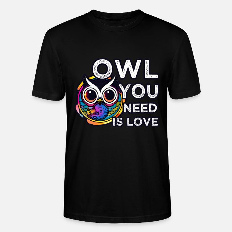 Liebe zählt Eule Eulen - Stanley/Stella Unisex Bio-T-Shirt CRAFTER - Schwarz