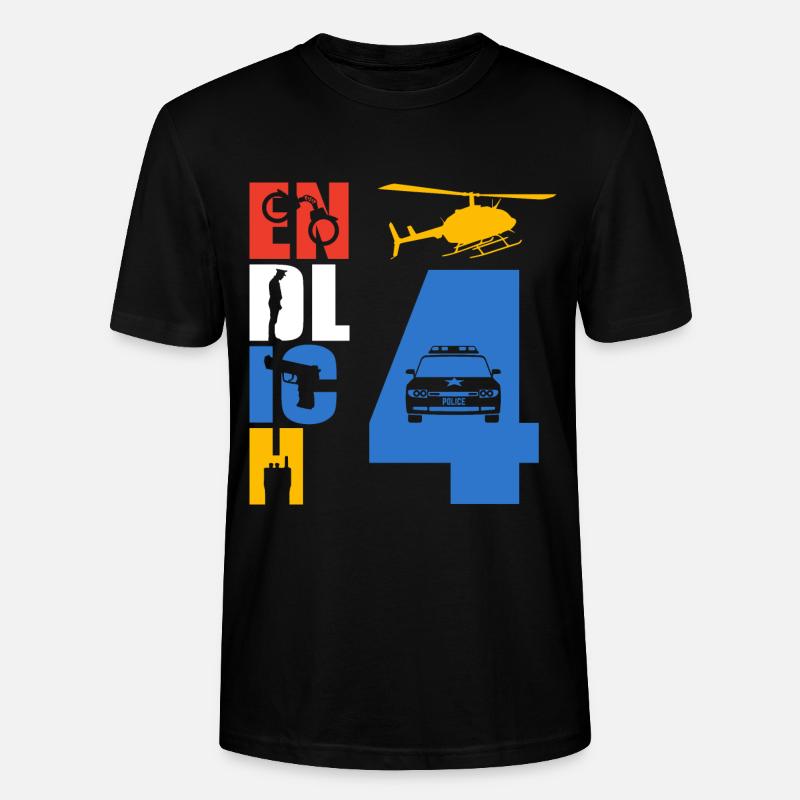 Endlich 4 Polizei - Stanley/Stella Unisex Bio-T-Shirt CRAFTER - Schwarz