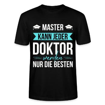 Doktortitel Promotion Doktorand - Stanley/Stella Unisex Bio-T-Shirt CRAFTER - Schwarz - Vorne - Alina (178cm) & Michal (187cm)