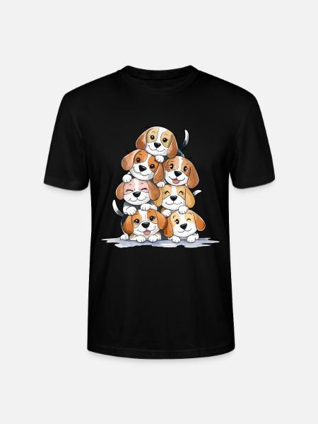 Pyramide de beagle mignon - T-shirt bio CRAFTER Stanley Stella Unisexe - noir