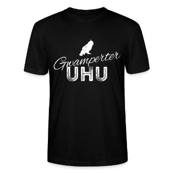 Gwamperter Uhu - weiß - Stanley/Stella Unisex Bio-T-Shirt CRAFTER - Schwarz - Vorne - Alina (178cm) & Michal (187cm)