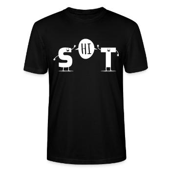 Shit - Shit Friends - Stanley/Stella CRAFTER Unisex Organic T-Shirt - black - Front - Alina (178cm) & Michal (187cm)