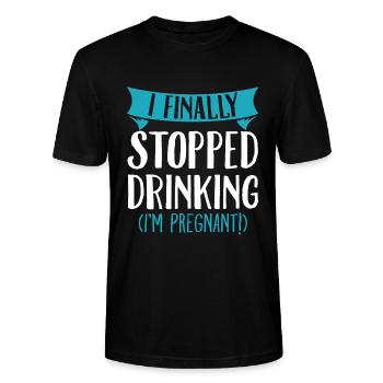 Schwangerschaft Kein Alkohol Lustiges Geschenk - Stanley/Stella Unisex Bio-T-Shirt CRAFTER - Schwarz - Vorne - Alina (178cm) & Michal (187cm)