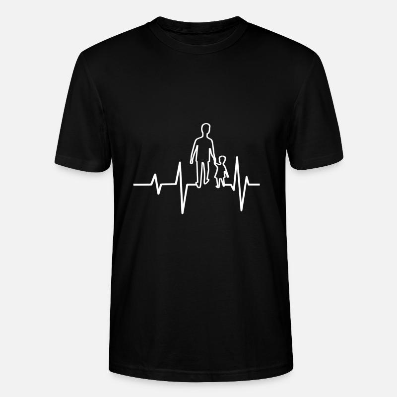 Vater und Sohn Herzfrequenz - Stanley/Stella Unisex Bio-T-Shirt CRAFTER - Schwarz