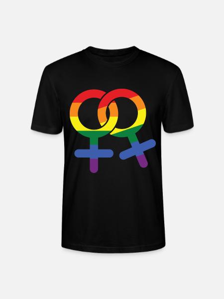 LGBT lesbisk kvindelig gavesymbol - Stanley Stella CRAFTER unisex økologisk-T-shirt - sort