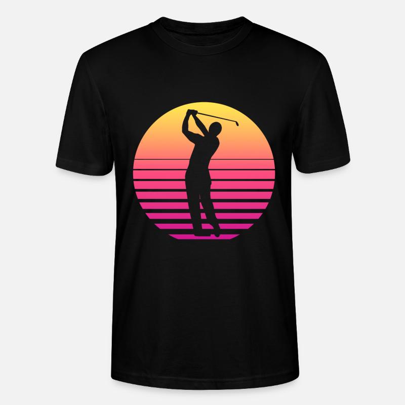 Golf Golfer Golfen Retro 80er - Stanley/Stella Unisex Bio-T-Shirt CRAFTER - Schwarz