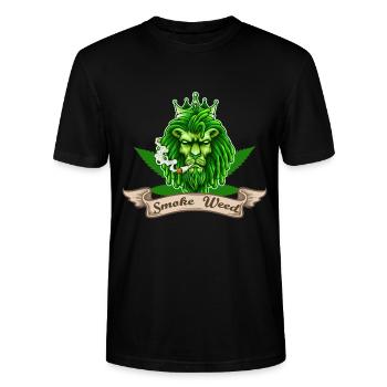 Weed marijuana herbe Fumer - T-shirt bio CRAFTER Stanley Stella Unisexe - noir - Devant - Alina (178cm) & Michal (187cm)